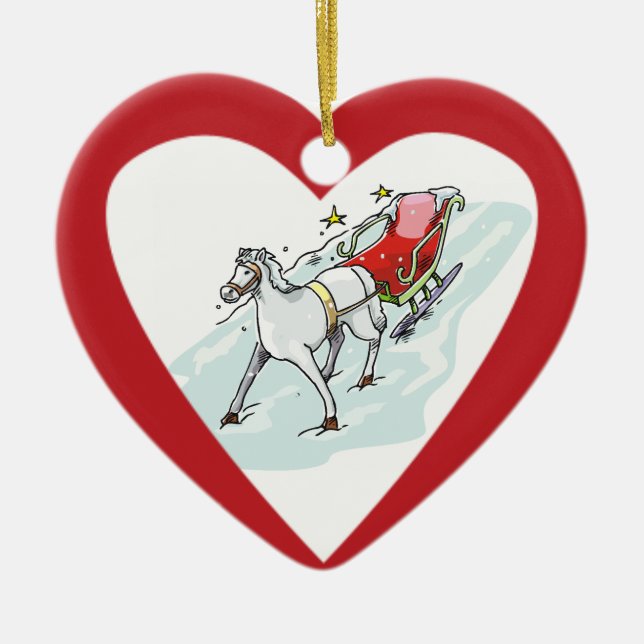 Horse & Carriage - Ceramic Ornament (Front)
