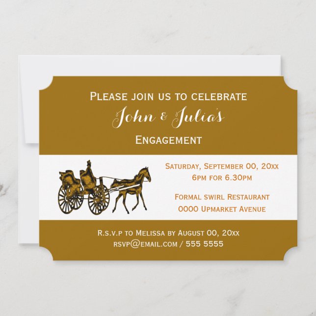 Horse carriage formal celebration invitation (Front)