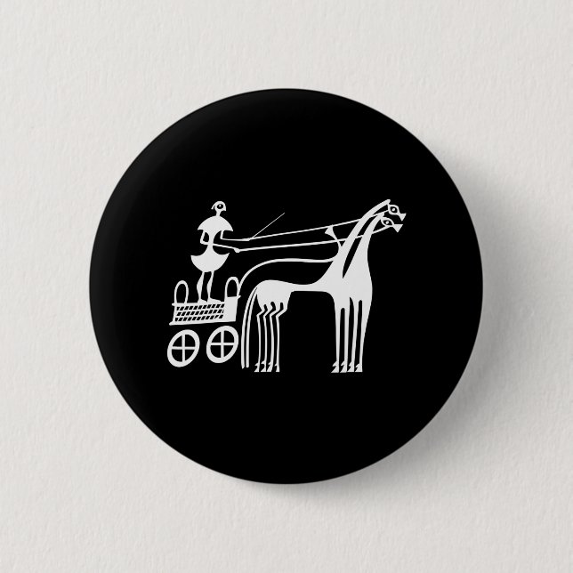 Horse Carriage Harness Racing Greek Art Button (Front)