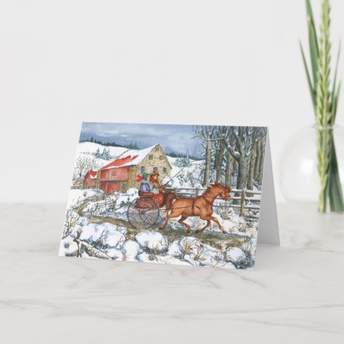 Horse  Carriage Holiday Card