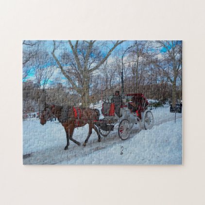 Horse Carriage in Central Park New York. Jigsaw Puzzle