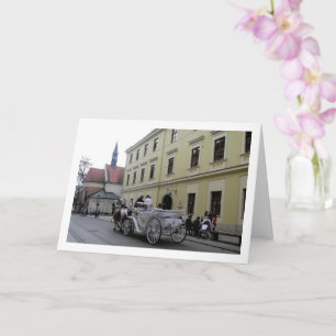 Horse Carriage in Kraków, Poland Card