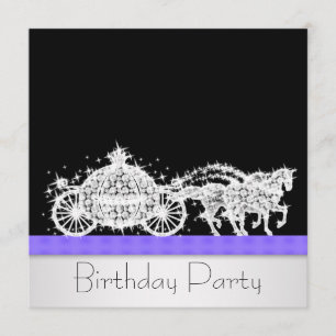 Horse Carriage Lavender Princess Birthday Party Invitation