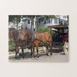 Horse & Carriage on Mackinac Island MI Jigsaw Puzzle