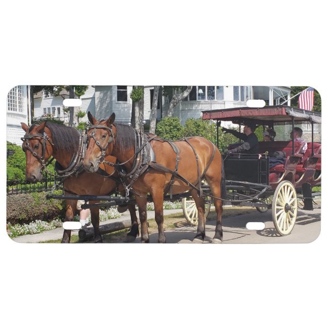 Horse & Carriage on Mackinac Island MI License Plate (Front)