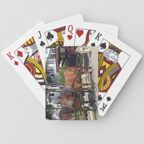 Horse  Carriage on Mackinac Island MI Playing Cards