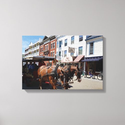 Horse  Carriage on Mackinac Island Michigan Canvas Print