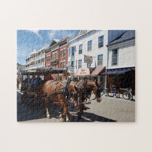 Horse  Carriage on Mackinac Island Michigan Jigsaw Puzzle
