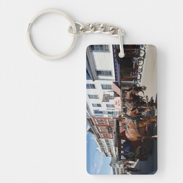 Horse & Carriage on Mackinac Island, Michigan Keychain (Front)