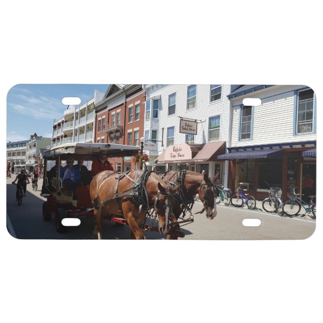 Horse & Carriage on Mackinac Island, Michigan License Plate (Front)