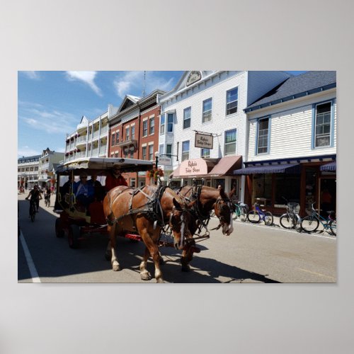 Horse  Carriage on Mackinac Island Michigan Poster