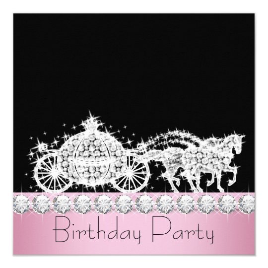 Download Horse Carriage Pink Princess Birthday Party Invitation ...