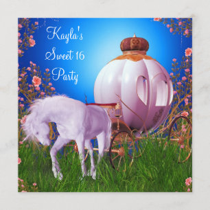 Horse Carriage Princess Birthday Party Invitation