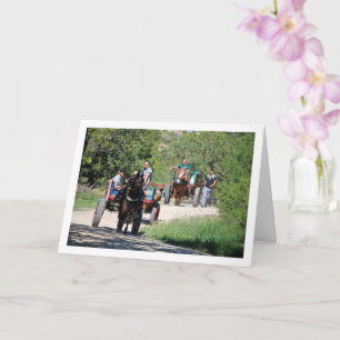 Horse Carts in Park Card