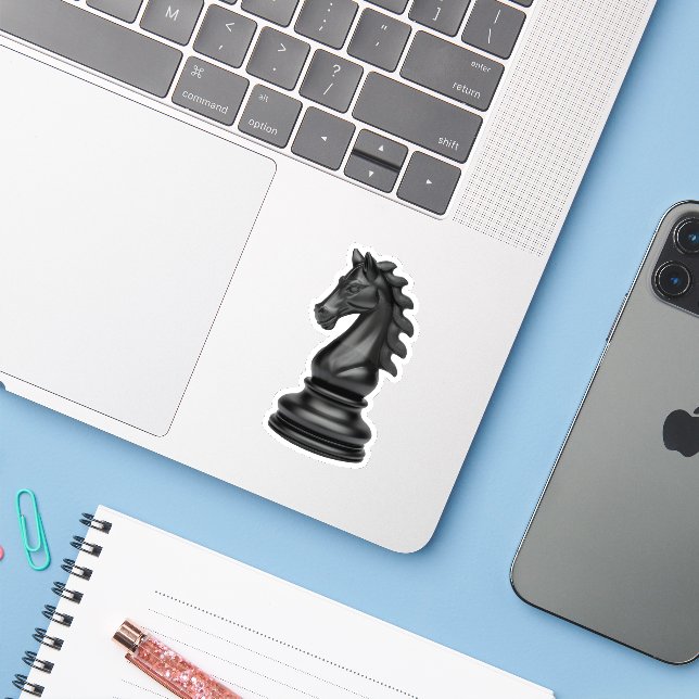Horse chess piece sticker (Laptop w/ iPhone)