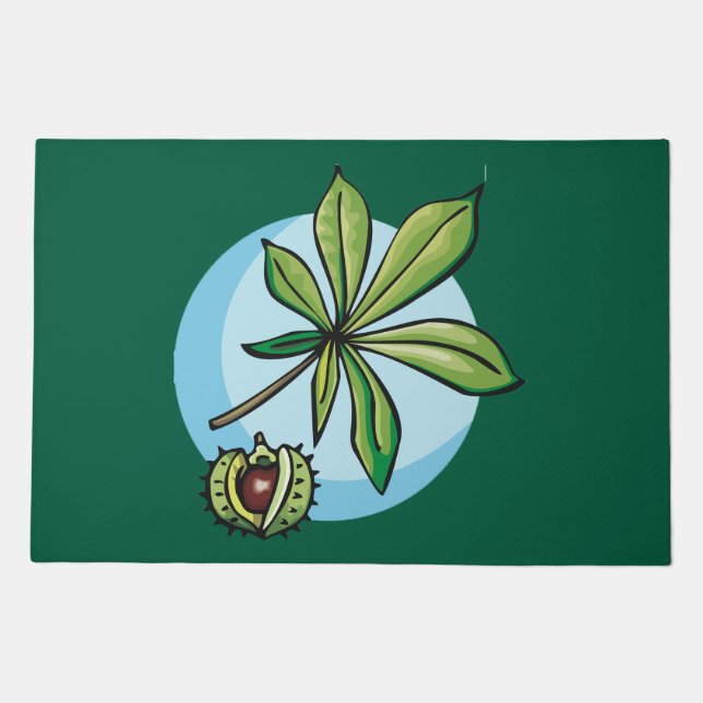 Horse Chestnut Leaf and Conker Doormat (Front)