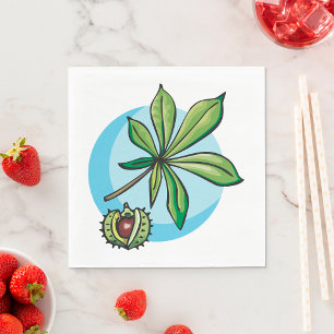 Horse Chestnut Leaf and Conker Napkins