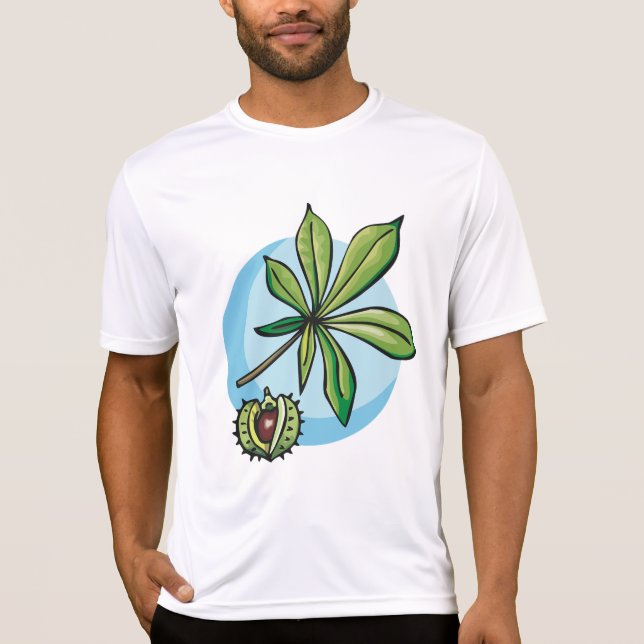 Horse Chestnut Leaf and Conker T-Shirt (Front)