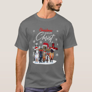 Horse Christmas Begins With Christ Bullmastiff Xma T-Shirt