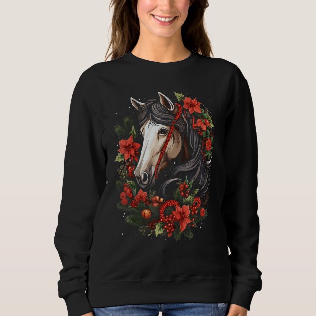Horse Christmas Graphic Tees for Men Women (Front)