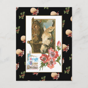 Horse Christmas Holiday Postcard