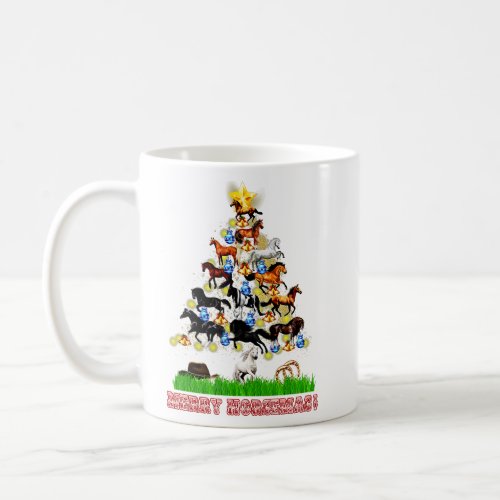 Horse Christmas Horses Christmas Tree  Coffee Mug
