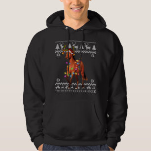 Horse Christmas Lights Santa Hat Xmas Ornament Hoodie