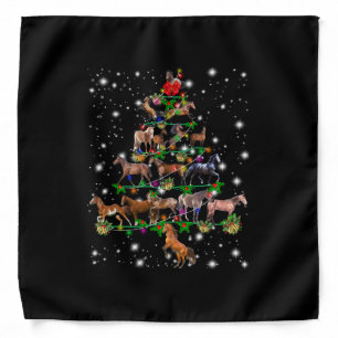 Horse Christmas Tree Covered By Flashlight Bandana