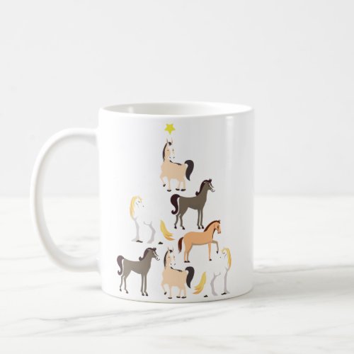 Horse Christmas Tree Cute Equestrian Gift Coffee Mug