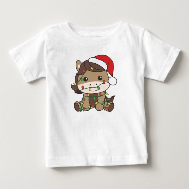 Horse Christmas Winter Animals Holiday Horses Baby T-Shirt (Front)