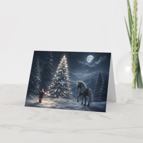 Horse Christmas Winter Stable Peace Holiday Card