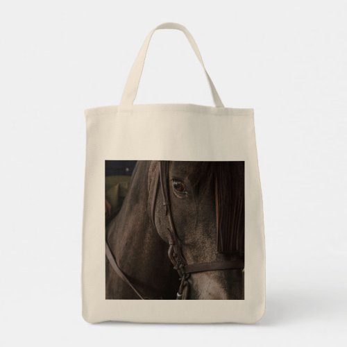 Horse close up tote bag