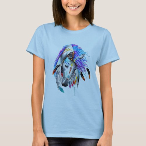 Horse Clothing Art Drawing Color national wind ho T_Shirt