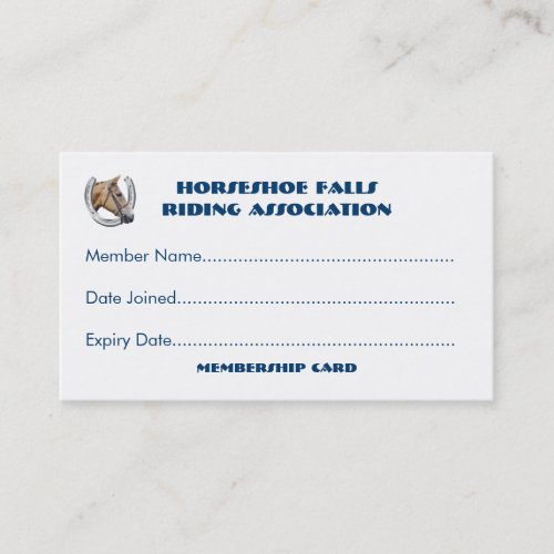 Horse club or group membership business card