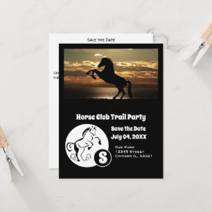 Horse Club Trail Party Monogram Photo Invitation