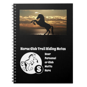 Horse Club Trail Riding Monogram Photo Notebook