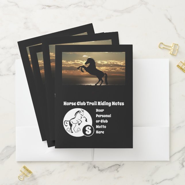 Horse Club Trail Riding Monogram Photo Pocket Folder (In Situ)