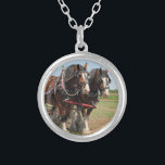 Horse Clydesdale Farming Photo Silver Plated Necklace<br><div class="desc">The Clydesdale is a breed of draft horse named for and derived from the farm horses of Clydesdale, a county in Scotland. They are often bay in color with significant white markings.</div>