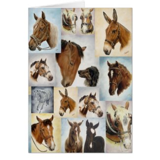 Horse Collage Card