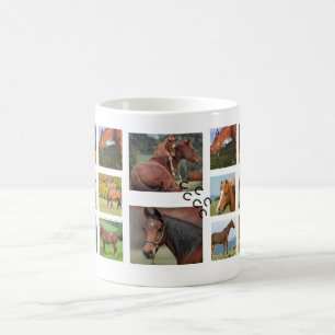 Horse Collage Photo Mug (Round)
