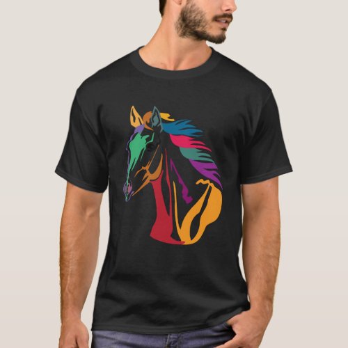 Horse Colorful  For Horseback Riding Horse T_Shirt