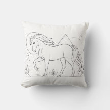 Horse Coloring Book Pillow