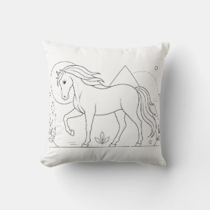 Horse Coloring Book Pillow