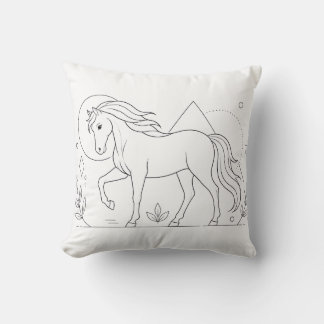 Horse Coloring Book Pillow