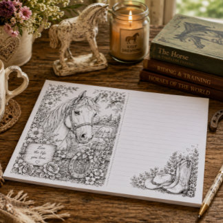 Horse Coloring Writing Paper Pad