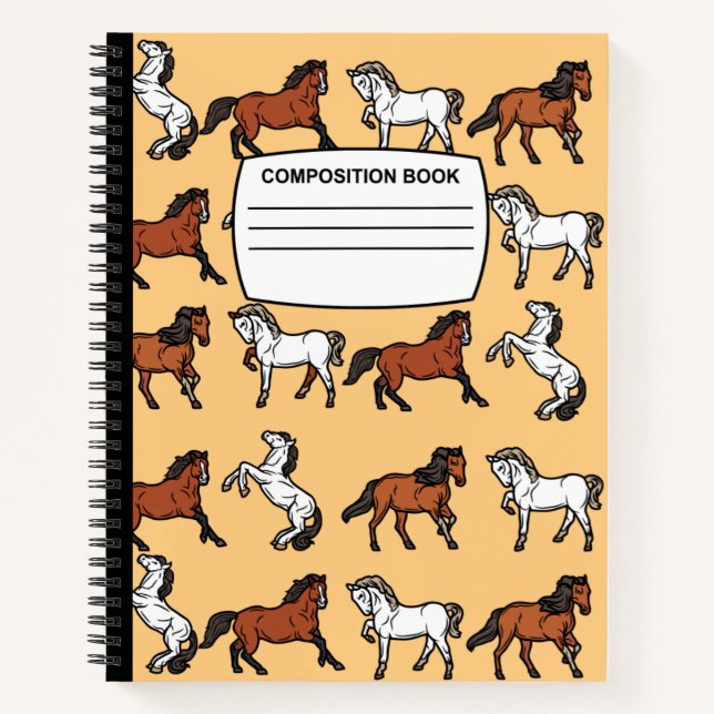 Horse Composition Notebook spiral wide ruled (Front)