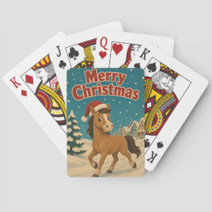 Horse Cottage Lane Animal Christmas Poker Cards