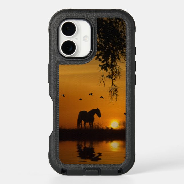 Horse Country Birds and Oak Tree Otterbox iPhone Case (Back)