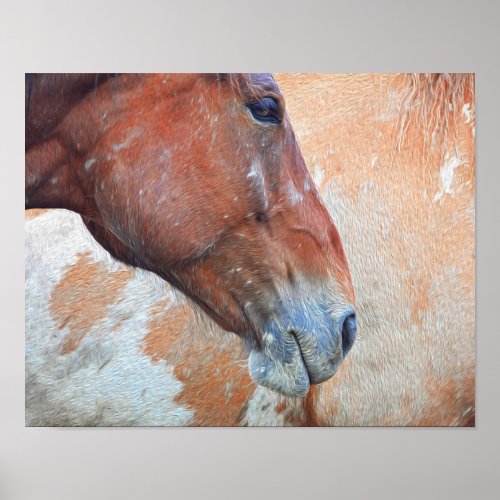 Horse Country Rustic Brown Western Country Poster