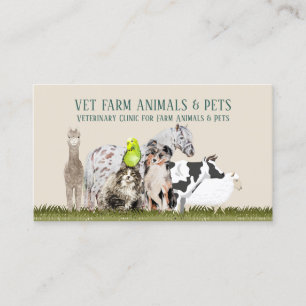 Horse Cow Sheep Dog Cat Bird Animal Alpaca Business Card